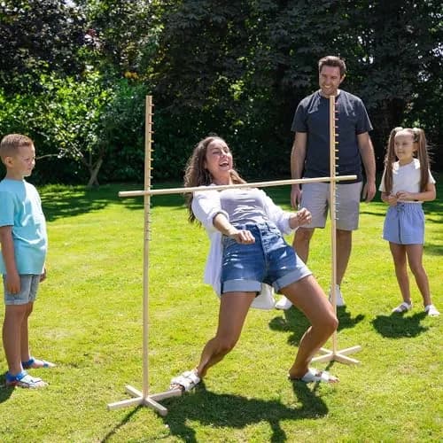 Grasshopper Games Limbo Classic Game, Wooden Set, Test Flexibility & Balance, Outdoor & Indoor Play, Travel Bag, Family Age 3+ thumbnail 3