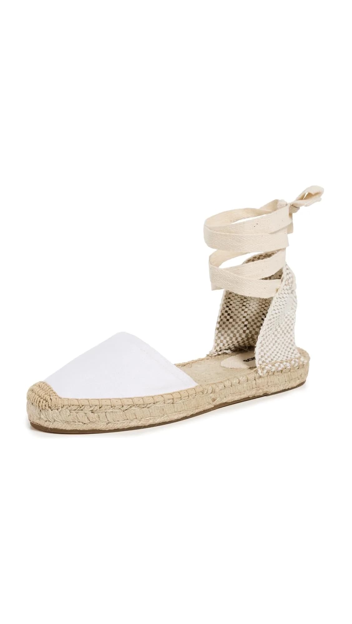Soludos Women's Lauren Lace-Up Espadrilles Oasis White 8-8.5 Medium US | Comfortable & Chic