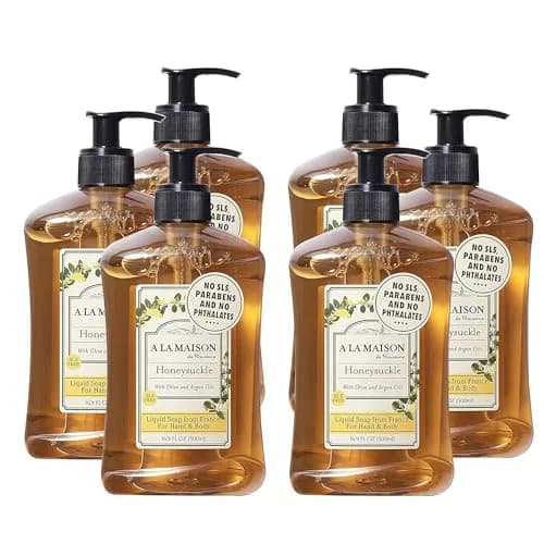 A LA MAISON French Liquid Hand Soap, Honeysuckle - Natural Hand Wash Made with Essential Oils - Biodegradable, Plant-Based, Vegan, Cruelty-Free, Alcohol & Paraben Free (16.9 oz, 6 Pack) thumbnail 1