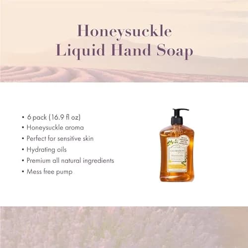 A LA MAISON French Liquid Hand Soap, Honeysuckle - Natural Hand Wash Made with Essential Oils - Biodegradable, Plant-Based, Vegan, Cruelty-Free, Alcohol & Paraben Free (16.9 oz, 6 Pack) thumbnail 3