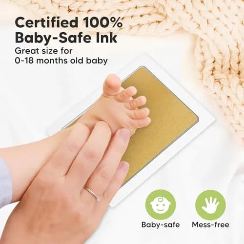 KeaBabies Inkless Baby Hand and Footprint Kit, Mess Free, 4 Pack, Gold/Silver | Safe & Easy Keepsake Creation thumbnail 4