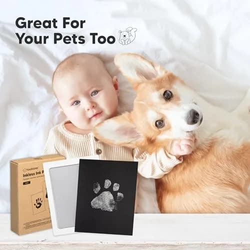 KeaBabies Inkless Baby Hand and Footprint Kit, Mess Free, 4 Pack, Gold/Silver | Safe & Easy Keepsake Creation thumbnail 5