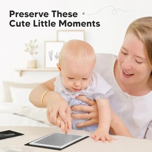 KeaBabies Inkless Baby Hand and Footprint Kit, Mess Free, 4 Pack, Gold/Silver | Safe & Easy Keepsake Creation thumbnail 7