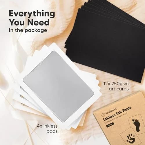 KeaBabies Inkless Baby Hand and Footprint Kit, Mess Free, 4 Pack, Gold/Silver | Safe & Easy Keepsake Creation thumbnail 3