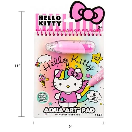 Hello Kitty Aqua Art Pad 4 Art Pages | Mess-Free Water Reveal Activity Pad with Brush Set thumbnail 7