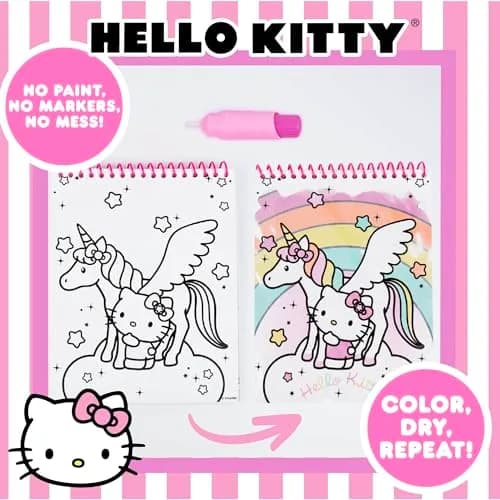 Hello Kitty Aqua Art Pad 4 Art Pages | Mess-Free Water Reveal Activity Pad with Brush Set thumbnail 2