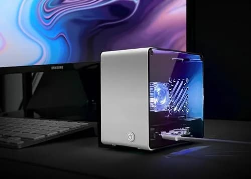 ElectroCookie Aluminum Mini Tower Case for Raspberry Pi 5 with RGB Fan & Ambient Light (Silver) | 11.99cm x 7.70cm x 12.30cm thumbnail 8