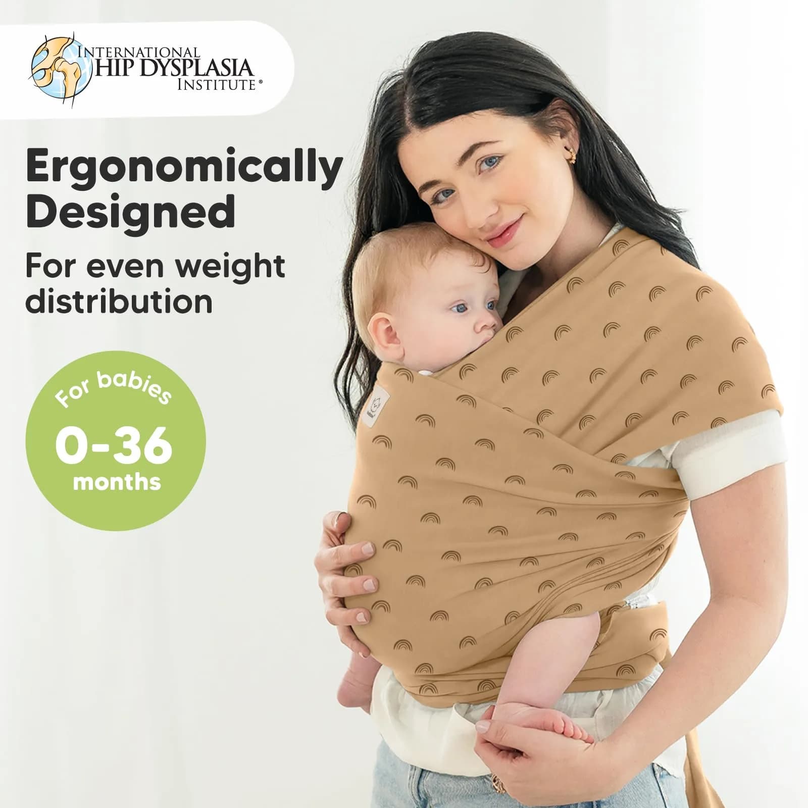 KeaBabies Original Baby Wrap Carrier - Rainbow, One Size | IHDI Certified Ergonomic & Breathable - view 2