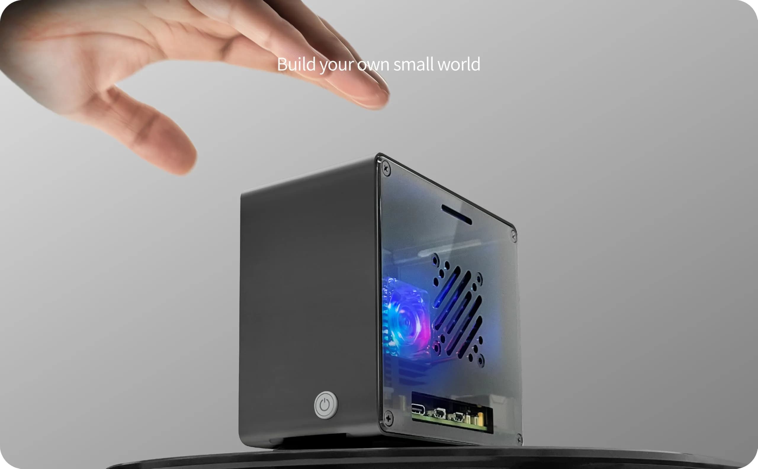 ElectroCookie Raspberry Pi 5 Case Aluminum Mini Tower with RGB Fan & Ambient Light (Black) thumbnail 5