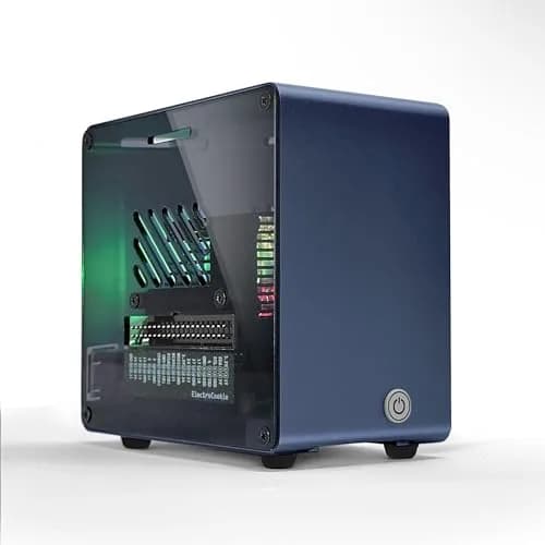 ElectroCookie Raspberry Pi 5 Case Aluminum Mini Tower with Fan & RGB Light (Blue, 0.28 kg) thumbnail 1