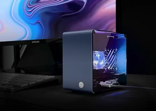 ElectroCookie Raspberry Pi 5 Case Aluminum Mini Tower with Fan & RGB Light (Blue, 0.28 kg) thumbnail 8