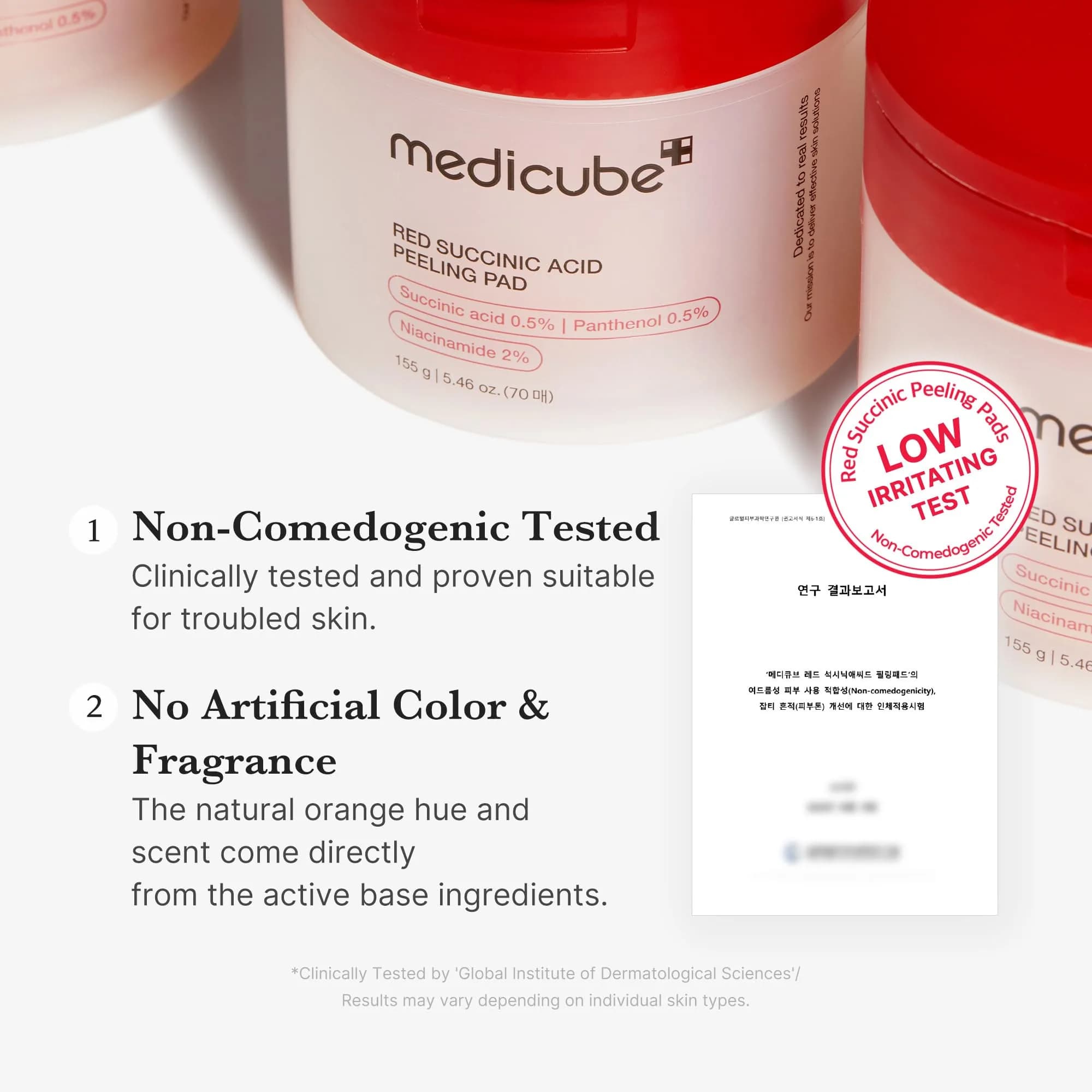 medicube Red Succinic Acid Panthenol Toner Pads 70 Count (Pack of 1) | Exfoliating Pads for Acne-Prone Skin - view 6