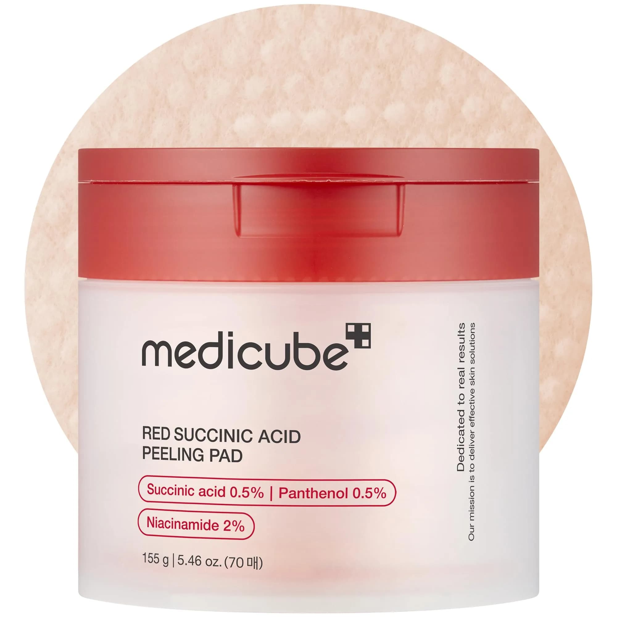 medicube Red Succinic Acid Panthenol Toner Pads 70 Count (Pack of 1) | Exfoliating Pads for Acne-Prone Skin - main product image
