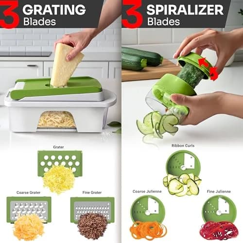 JANSKA Pro-Series All-in-One Mandoline Slicer with 12 Blades | 1.32 kg (2.9 lb) Multi-Purpose Kitchen Tool thumbnail 4