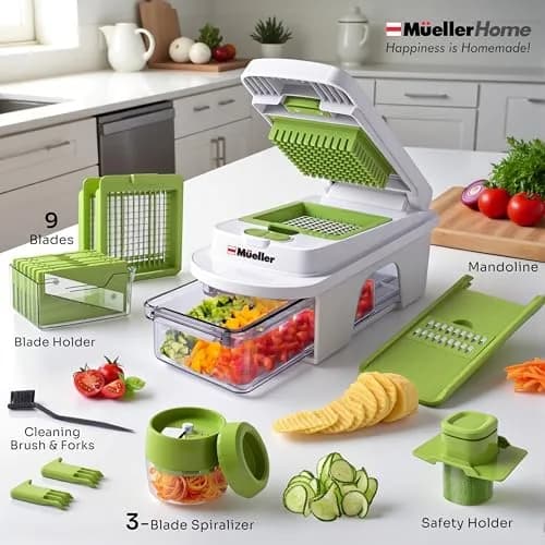 JANSKA Pro-Series All-in-One Mandoline Slicer with 12 Blades | 1.32 kg (2.9 lb) Multi-Purpose Kitchen Tool thumbnail 5