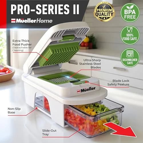 JANSKA Pro-Series All-in-One Mandoline Slicer with 12 Blades | 1.32 kg (2.9 lb) Multi-Purpose Kitchen Tool thumbnail 2