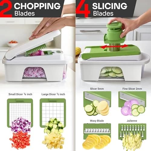 JANSKA Pro-Series All-in-One Mandoline Slicer with 12 Blades | 1.32 kg (2.9 lb) Multi-Purpose Kitchen Tool thumbnail 3