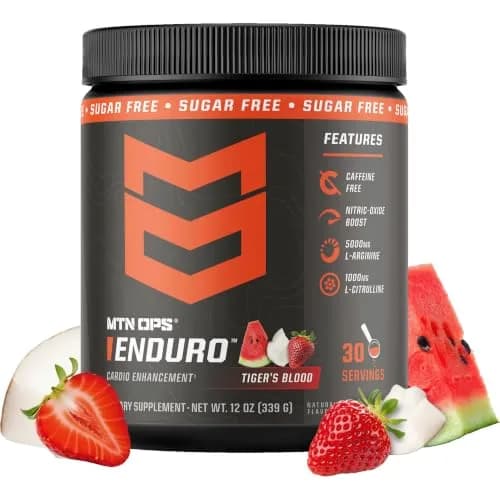 MTN OPS Enduro Stim-Free Pump Pre Workout, Tiger's Blood | Non-Stim Nitric Oxide Booster for Performance & Endurance thumbnail 1