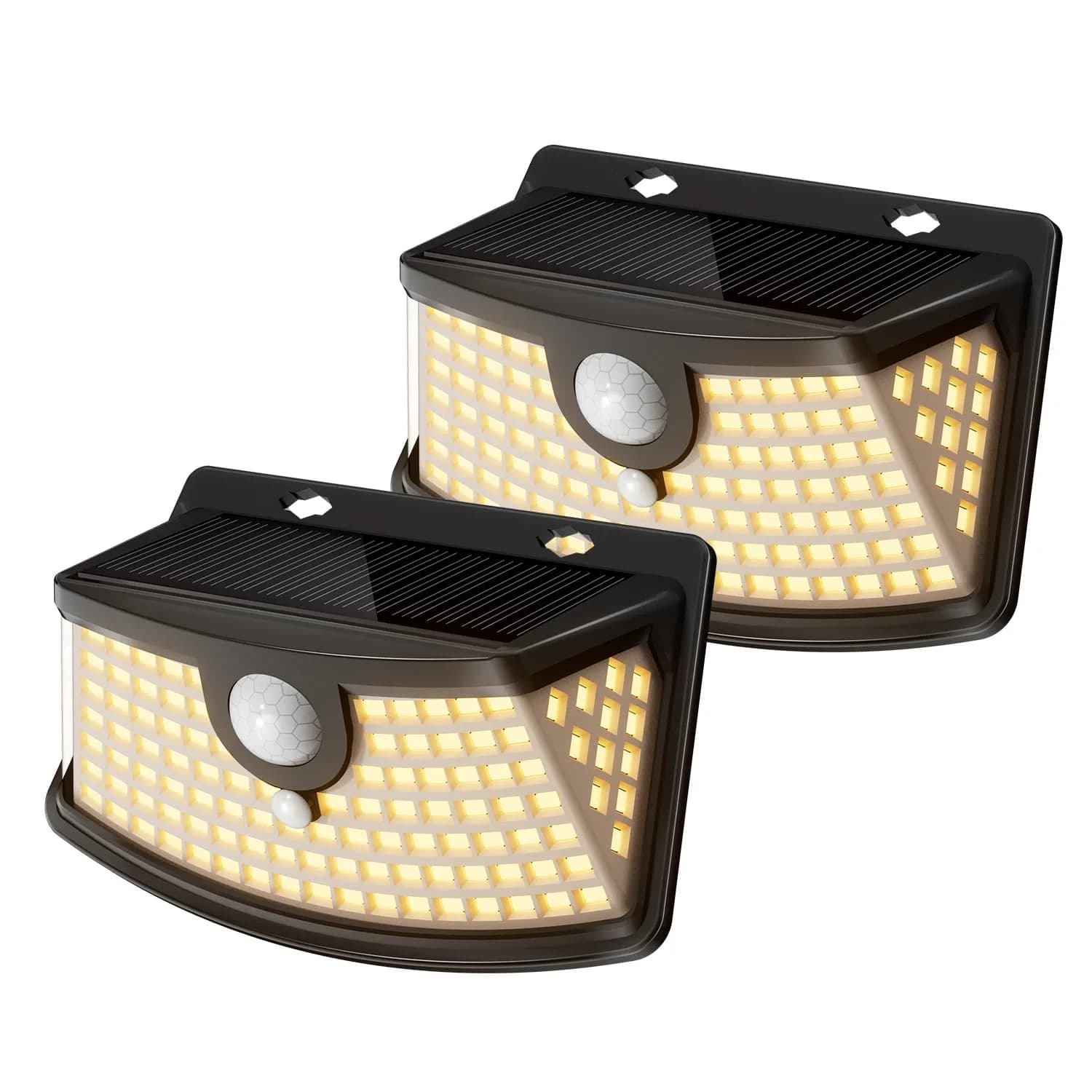 Aootek Solar Motion Sensor Lights Outdoor 120 LEDs | 2 Pack Waterproof Step Lights for Yard & Porch