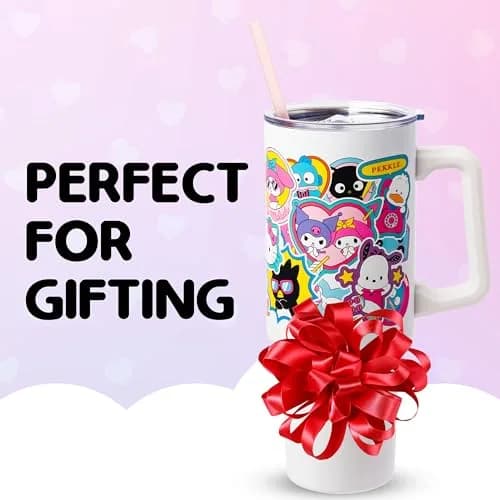 Silver Buffalo Hello Kitty Stainless Steel Tumbler 40oz | Cute Collage Design, Keeps Drinks Hot 4h Cold 6h thumbnail 4
