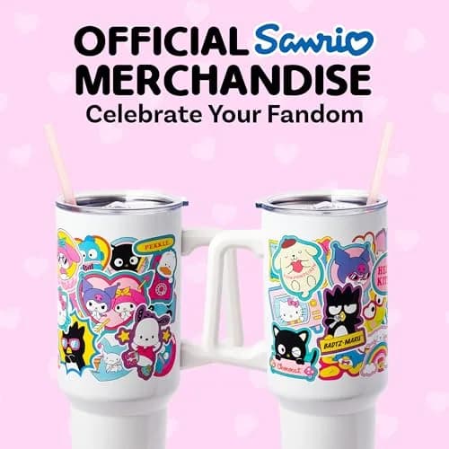 Silver Buffalo Hello Kitty Stainless Steel Tumbler 40oz | Cute Collage Design, Keeps Drinks Hot 4h Cold 6h thumbnail 3