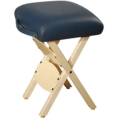 Master Massage Wooden Portable Folding Massage Stool- Lightweight Wood Foldable Tattoo Stool-Portable Tattoo Stool-Mobile Chair Seat Easy to Carry, Royal Blue thumbnail 1