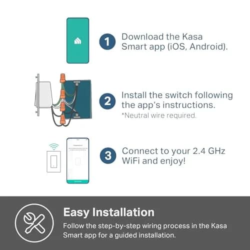Kasa Smart Light Switch, Single Pole, Need Neutral Wire | Wi-Fi App & Voice Control (70-120 chars) thumbnail 7