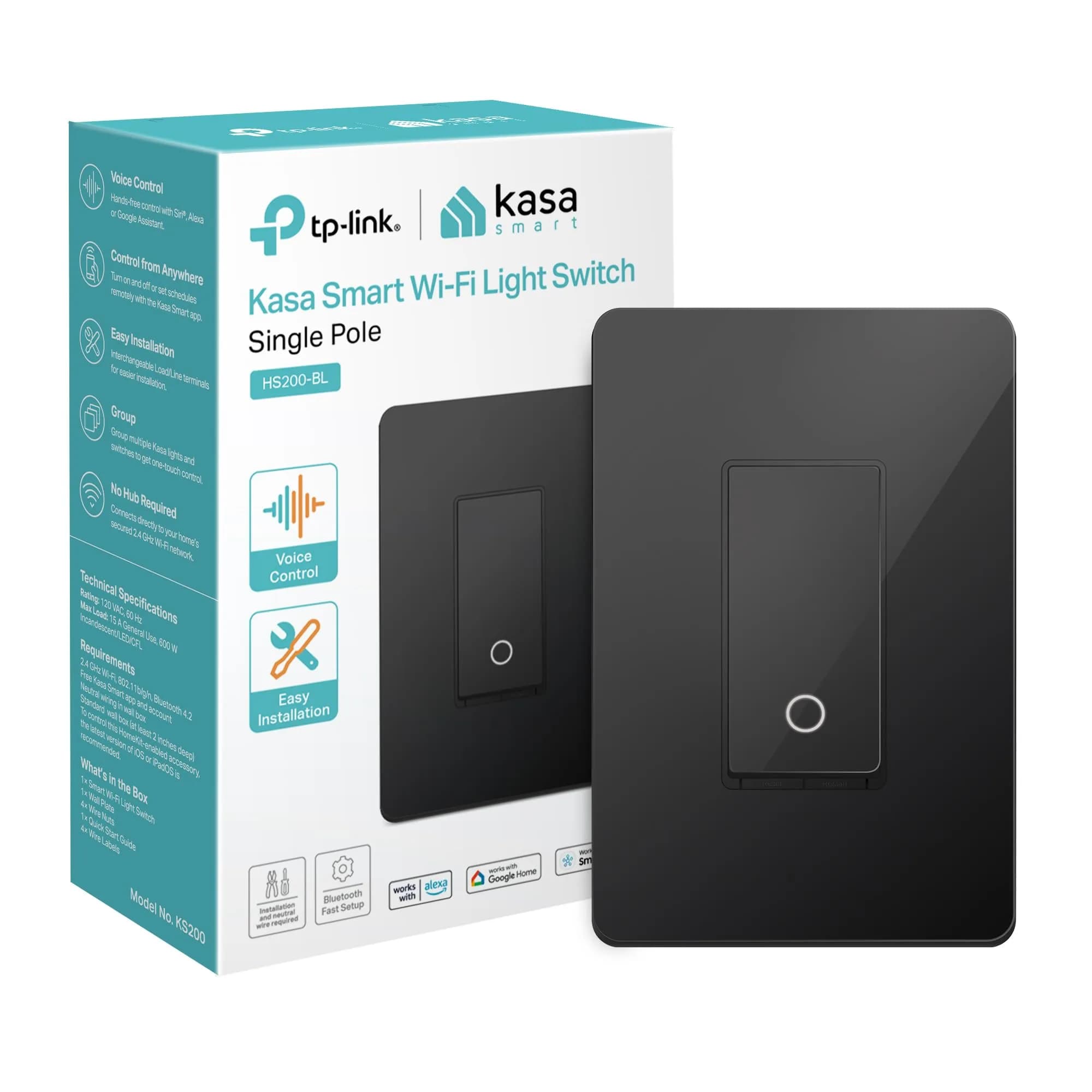 Kasa Smart Light Switch, Single Pole, Need Neutral Wire | Wi-Fi App & Voice Control (70-120 chars)