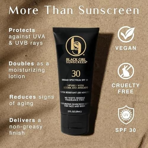 Black Girl Sunscreen SPF 30 Sun Lotion, Face & Body, Travel Size 59ml (2 Fl Oz) | Broad Spectrum Protection for Melanin-Rich Skin thumbnail 3