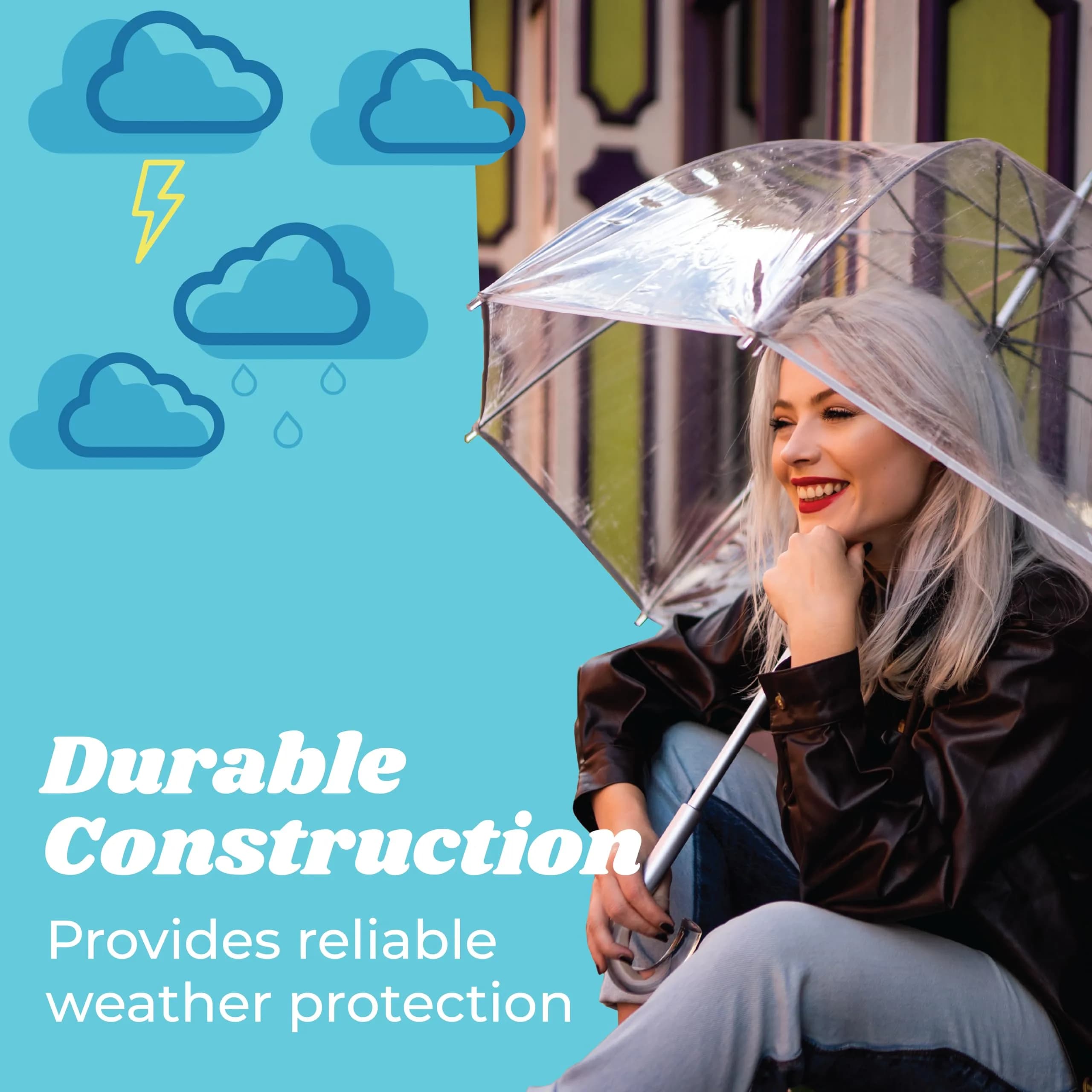 totes Signature Clear Bubble Umbrella 6 Pack - 51 Inch Windproof Auto Open Stick Umbrella - view 4