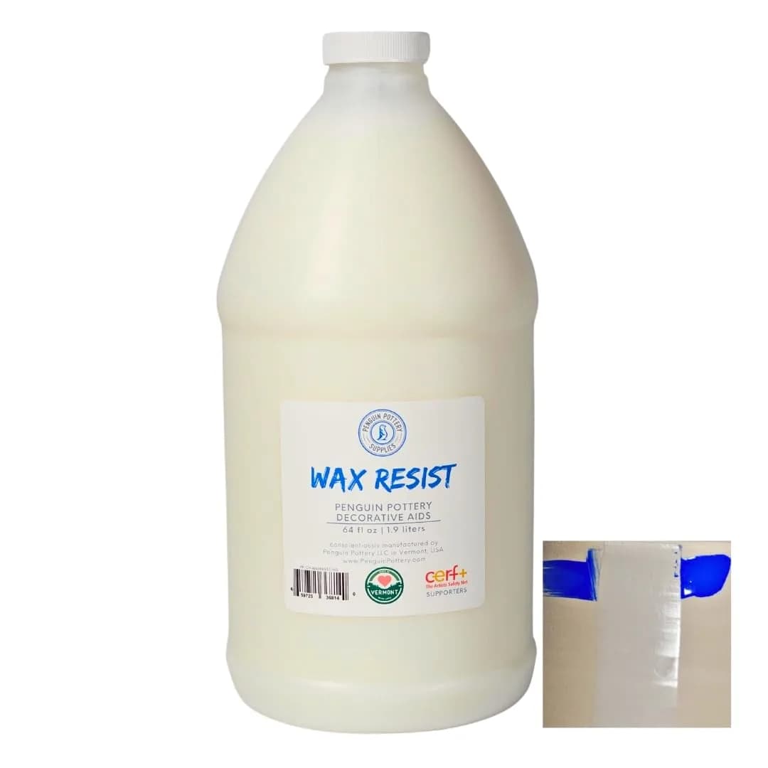Penguin Pottery Ceramic Wax Resist 1.9 L (64 oz) | Keeps Glazing Neat & Clean for Intricate Designs