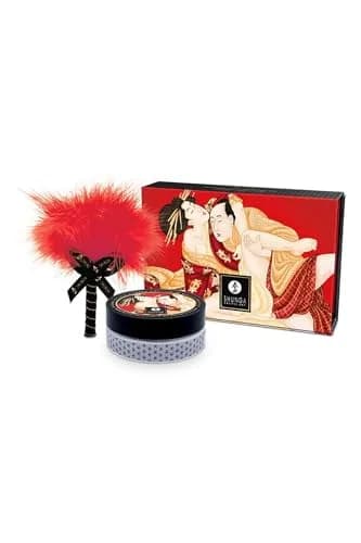 Shunga Kissable Massage Powder Sparkling Strawberry Wine 1 Oz | Edible, Body-Safe, Fun Foreplay thumbnail 1