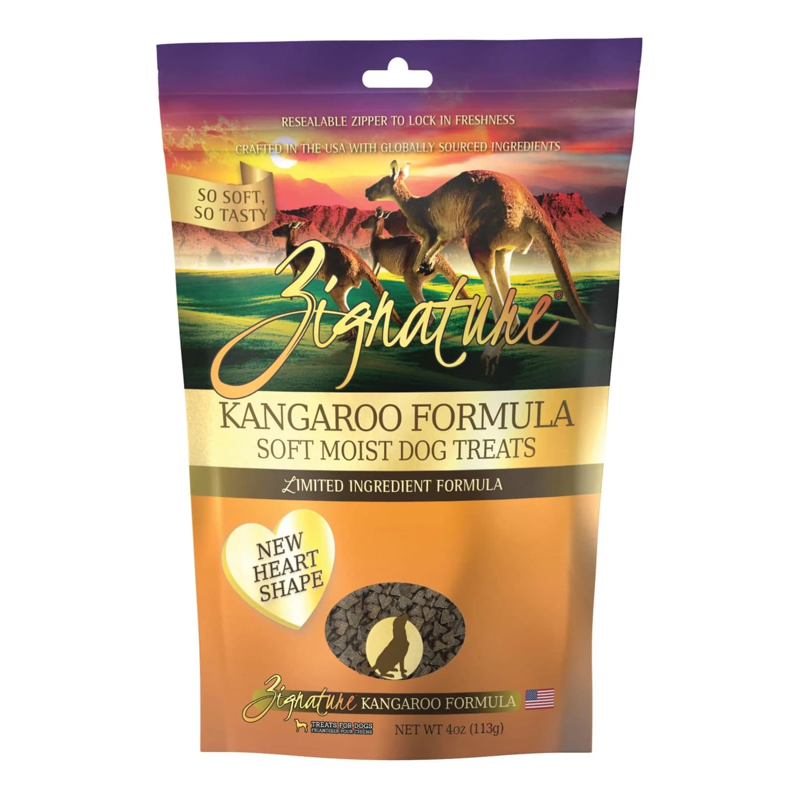 Zignature Kangaroo Soft Moist Dog Treats 4 Oz | Limited Ingredient, High-Quality Dog Snack