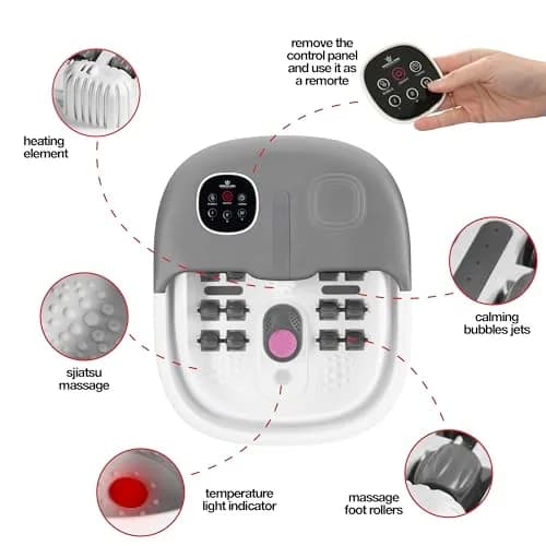 Medical king Collapsible Foot Spa Massager with Heat, Jets, Remote Control & Pedicure Stone | 1.92 kg (4.25 lb) thumbnail 4