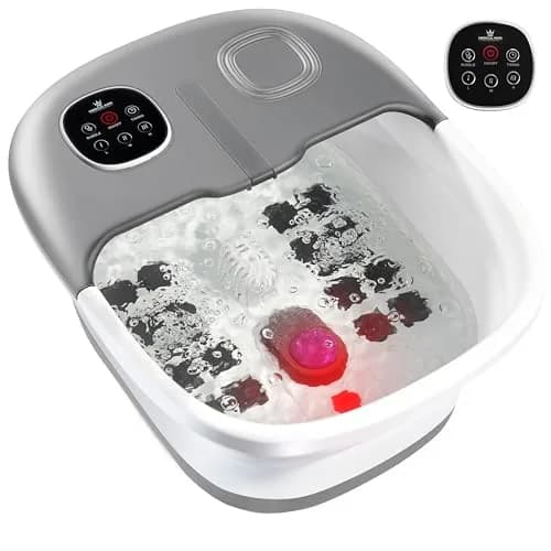 Medical king Collapsible Foot Spa Massager with Heat, Jets, Remote Control & Pedicure Stone | 1.92 kg (4.25 lb) thumbnail 1