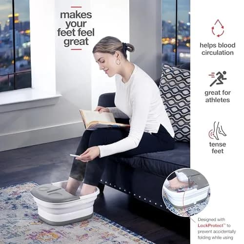 Medical king Collapsible Foot Spa Massager with Heat, Jets, Remote Control & Pedicure Stone | 1.92 kg (4.25 lb) thumbnail 3