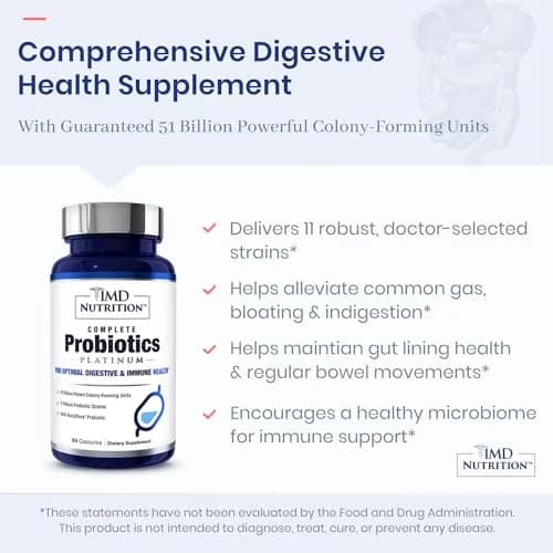 1MD Complete Probiotics Platinum 30 Veg Capsules | Supports Digestive & Immune Health thumbnail 4