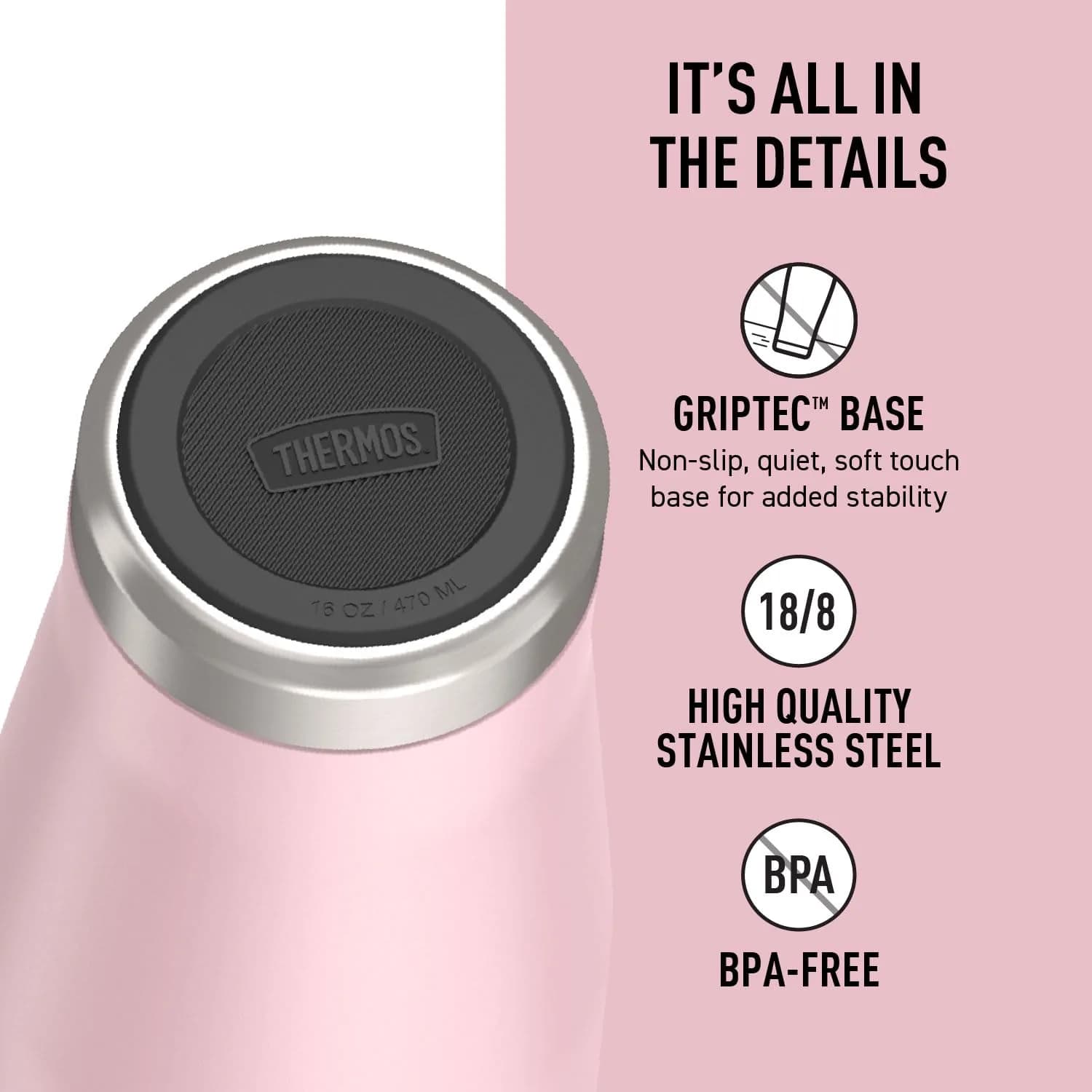 THERMOS ICON SERIES Stainless Steel Tumbler 590ml (16 oz) | Vacuum Insulated for Hot & Cold Drinks - view 4