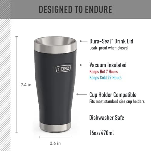 THERMOS ICON SERIES Stainless Steel Tumbler 590ml (16 oz) | Vacuum Insulated for Hot & Cold Drinks thumbnail 2