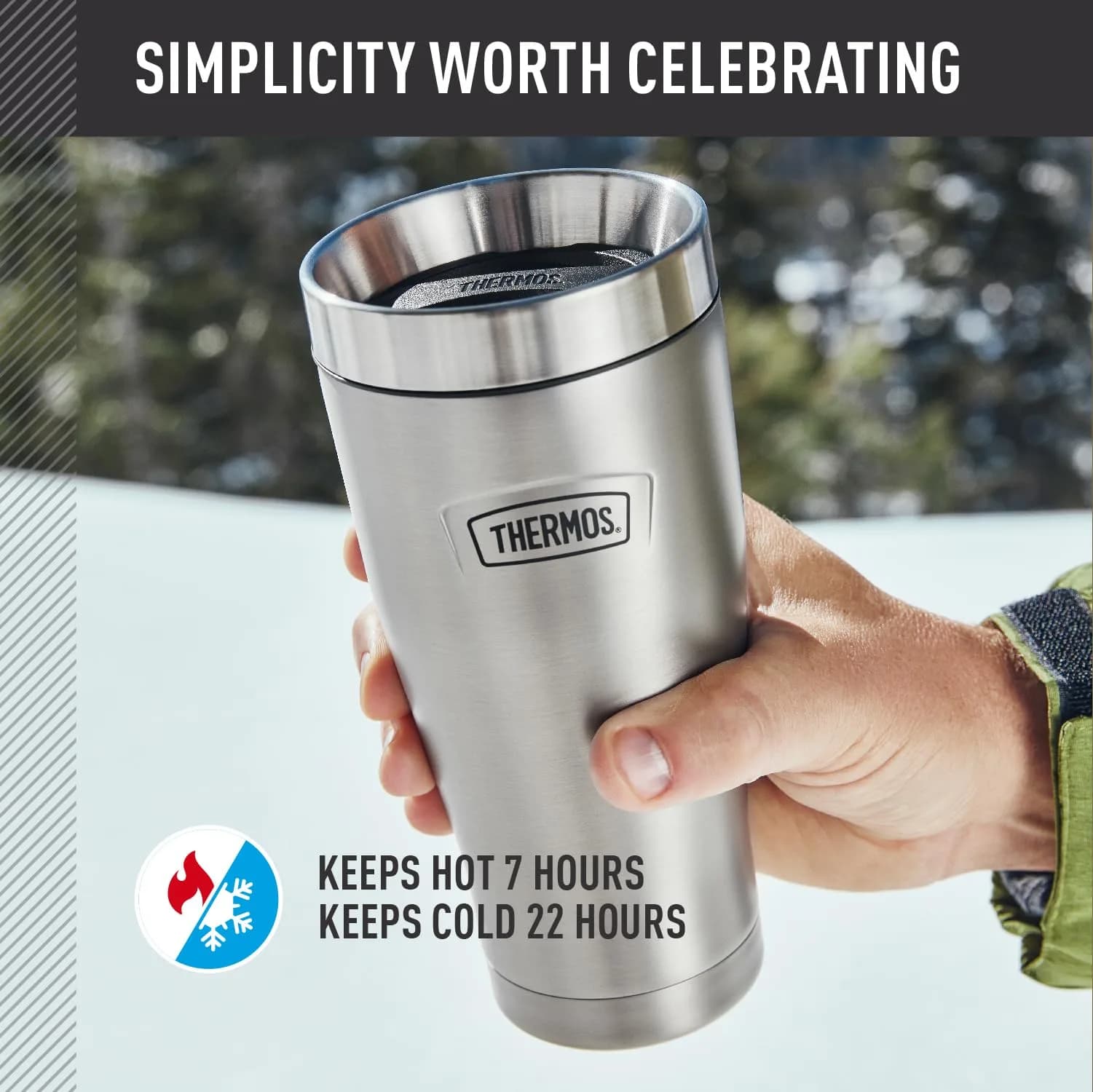 THERMOS ICON SERIES Stainless Steel Tumbler 590ml (16 oz) | Vacuum Insulated for Hot & Cold Drinks - view 3