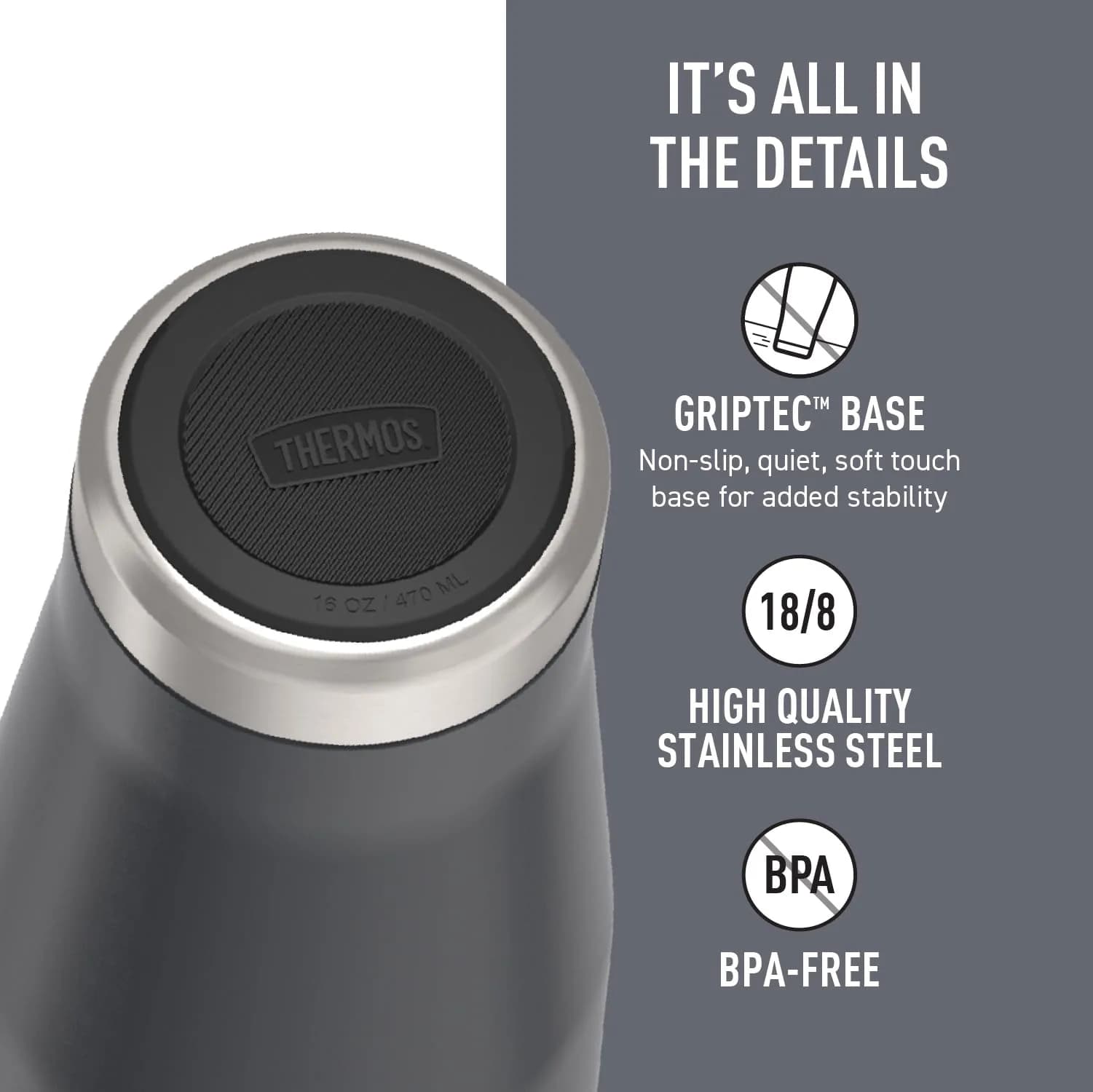THERMOS ICON SERIES Stainless Steel Tumbler 590ml (16 oz) | Vacuum Insulated for Hot & Cold Drinks - view 4