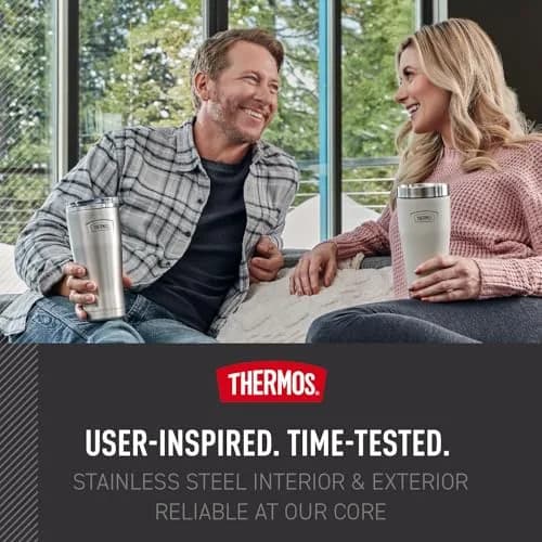 THERMOS ICON SERIES 16 oz Stainless Steel Tumbler | Vacuum Insulated, Matte Stainless Steel, Cup Holder Compatible thumbnail 5