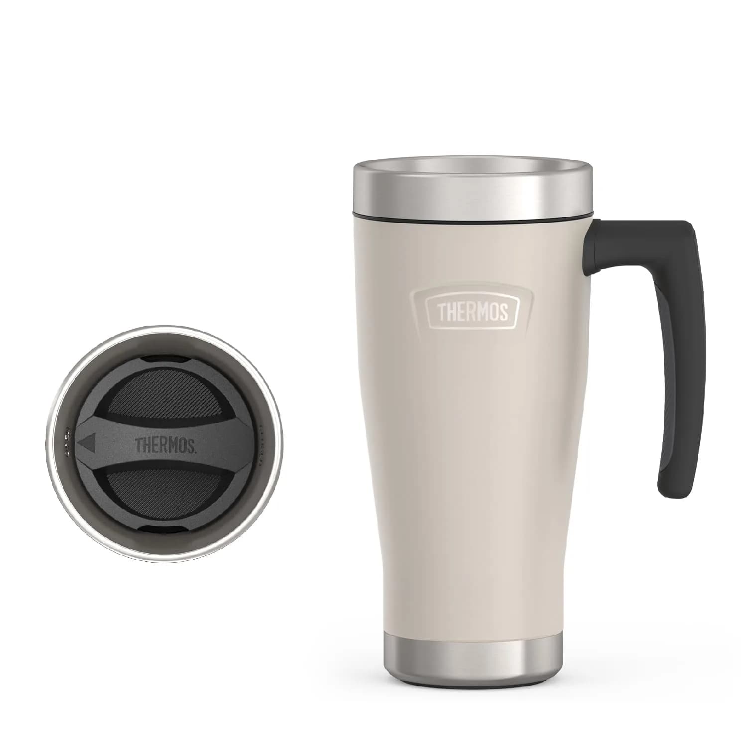 THERMOS ICON SERIES Stainless Steel Mug 16 oz | Leak-Proof & Durable — Sandstone