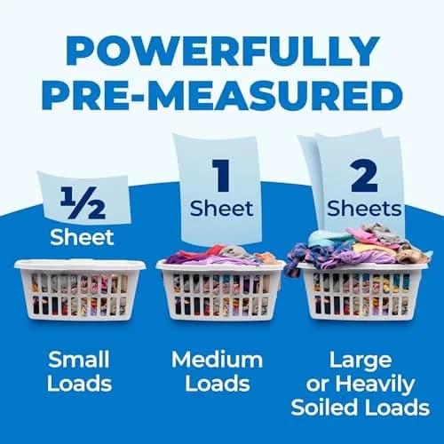ARM & HAMMER 5in1 Power Sheets Laundry Detergent Free & Clear 50 Count | Dermatologist Tested & Eco-Friendly thumbnail 7