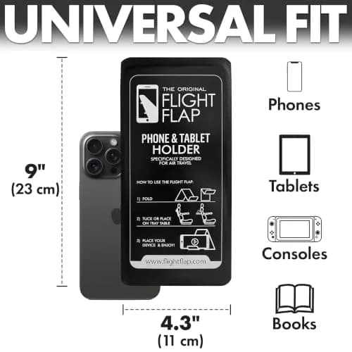 Flight Flap Airplane Phone Holder - Foldable Phone Stand for Plane Travel | Flexible Silicone, Compact & Adjustable thumbnail 6