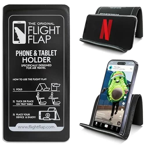 Flight Flap Large Black Flexible Airplane Phone Holder | 30.5cm x 17.8cm (12in x 7in) - main product image