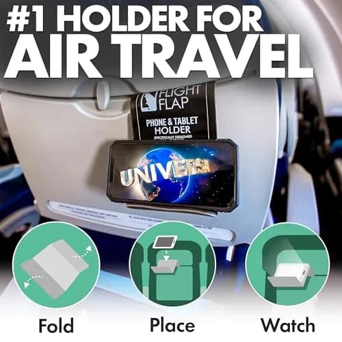 Flight Flap Large Black Flexible Airplane Phone Holder | 30.5cm x 17.8cm (12in x 7in) - view 2