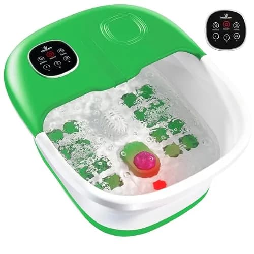 Medical king Collapsible Foot Spa Massager with Heat, Bubbles, Vibration, Remote Control & Pedicure Stone | 1.93 kg (4.25 lb) thumbnail 1