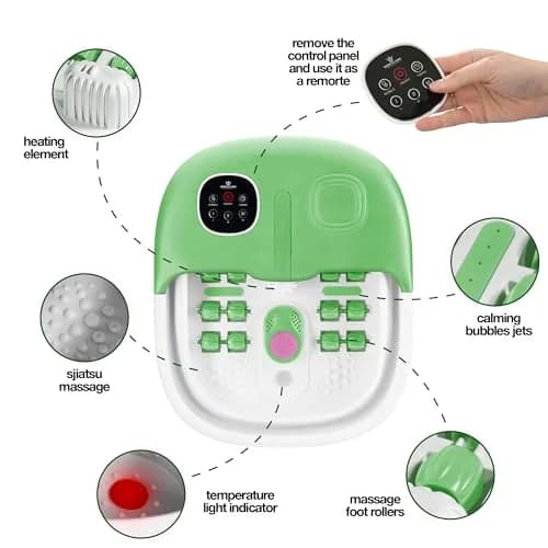 Medical king Collapsible Foot Spa Massager with Heat, Bubbles, Vibration, Remote Control & Pedicure Stone | 1.93 kg (4.25 lb) thumbnail 2