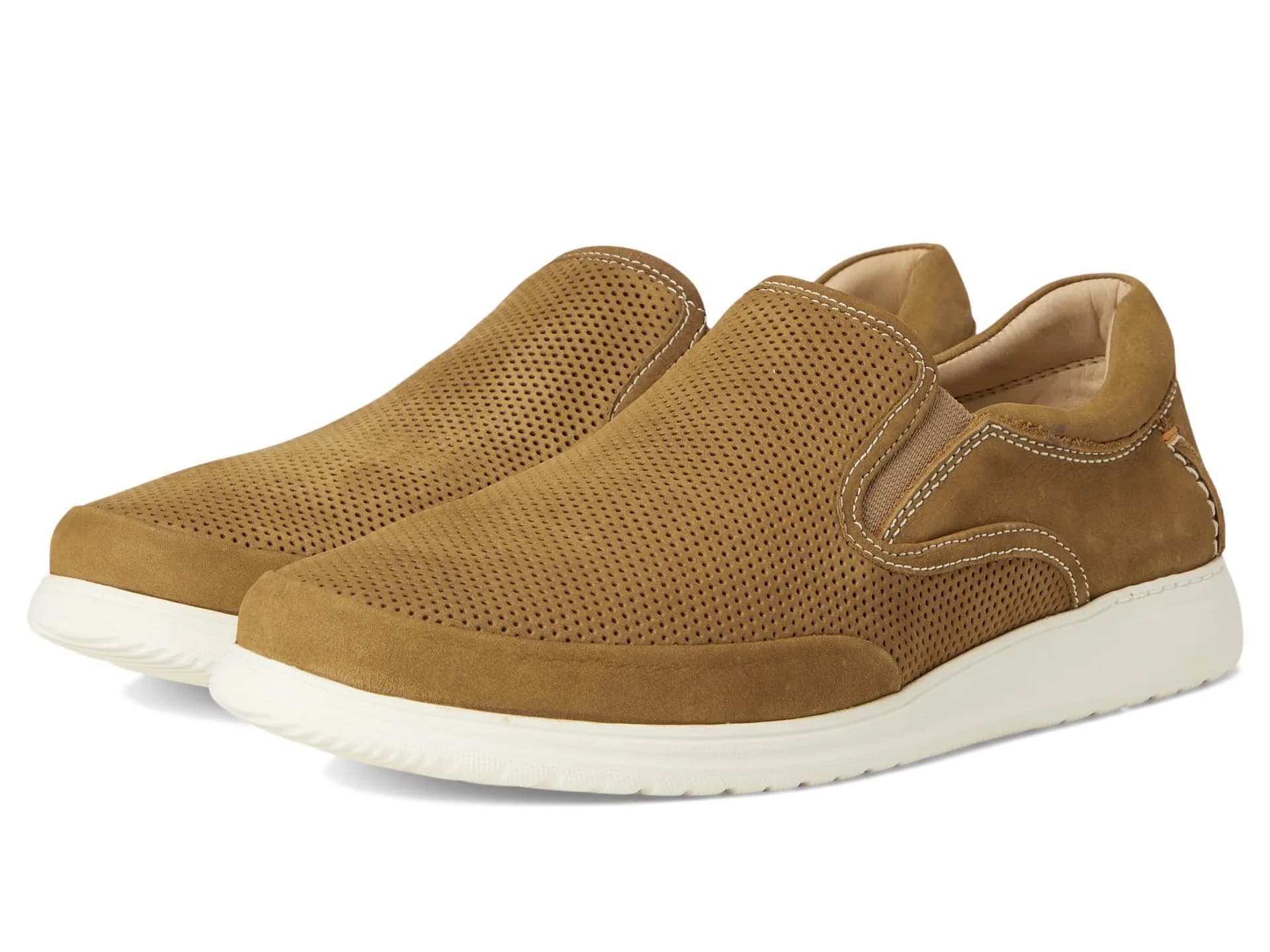 Samuel Hubbard Olema Slip-On Nutmeg Nubuck 9 D (M) | Trendsetting Casual Leather Loafer